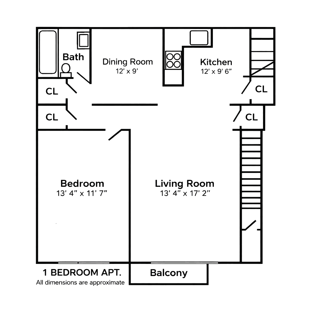 1 Bedroom floor plan