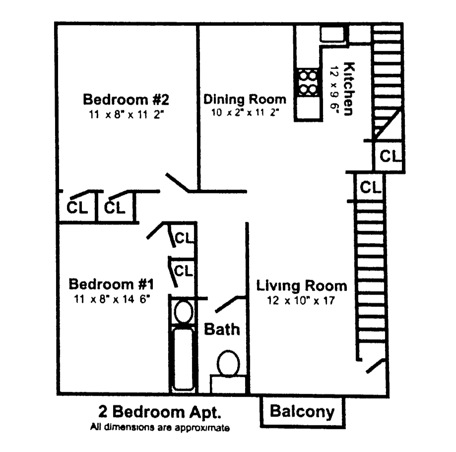 2 Bedroom floor plan